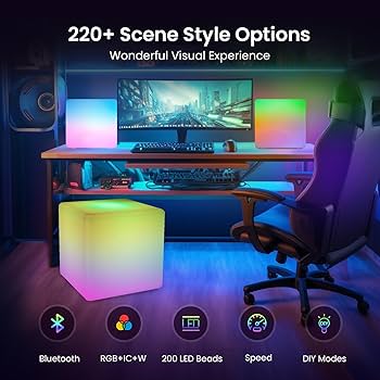 LOFTEK 12-inch Smart Cube Lights: RGBW+IC 16 Million Colors